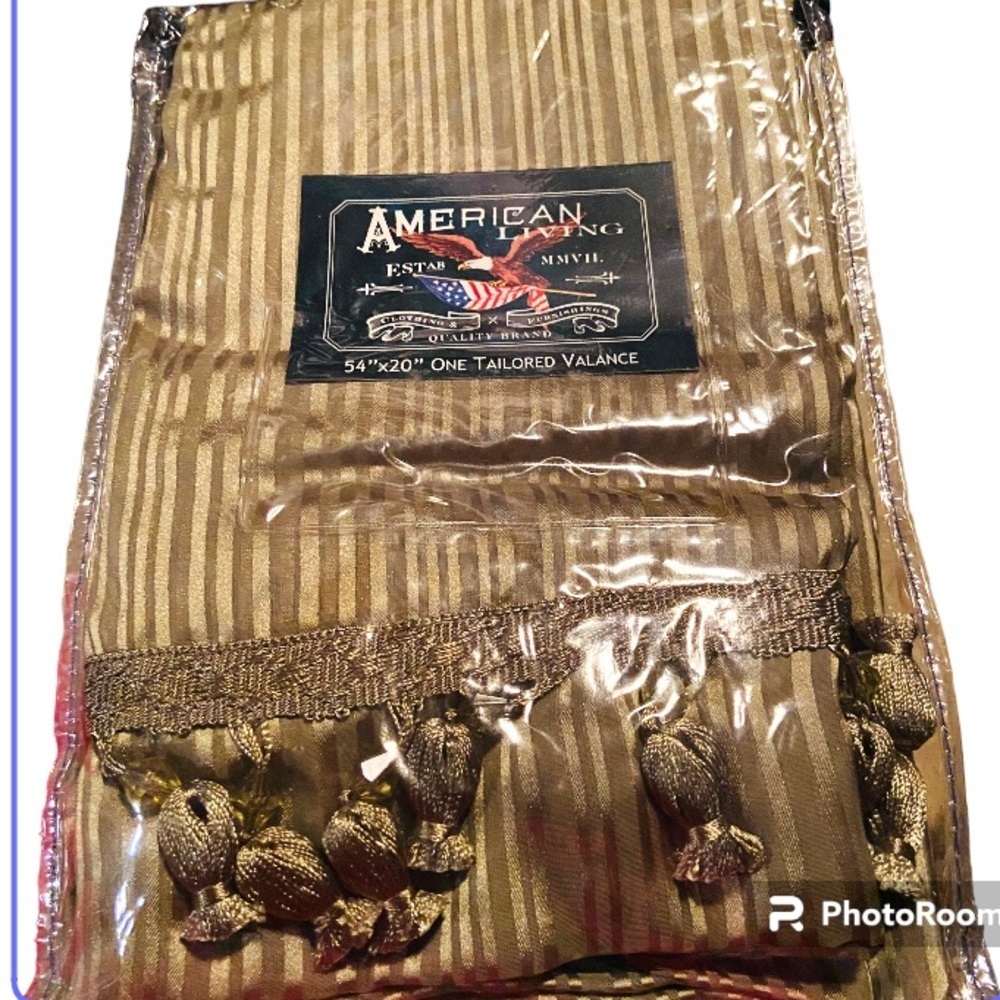 American Living Grantley Sheer Stripe Tassel Rod Pocket Valances Lot of 2.